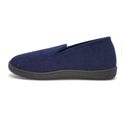 Zapatilla de casa cerrada - rizo azul marino