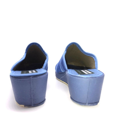 Zapatilla de casa descalza con cuña - rayas azul