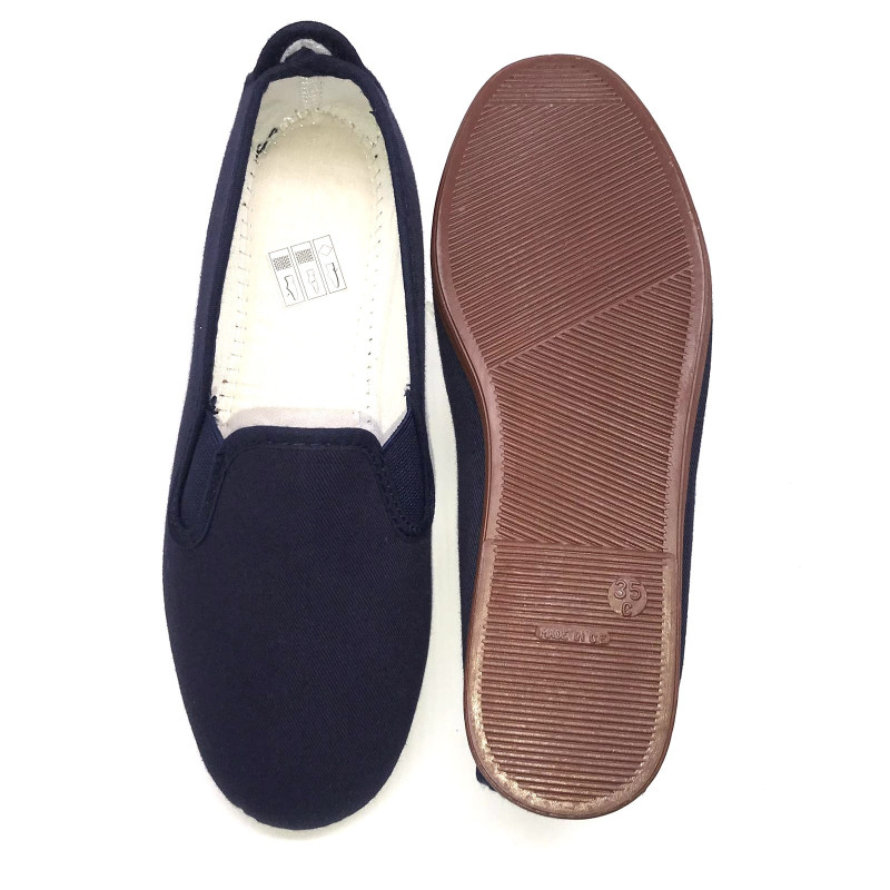 Alpargata Kung fu lona y elástico unisex azul marino