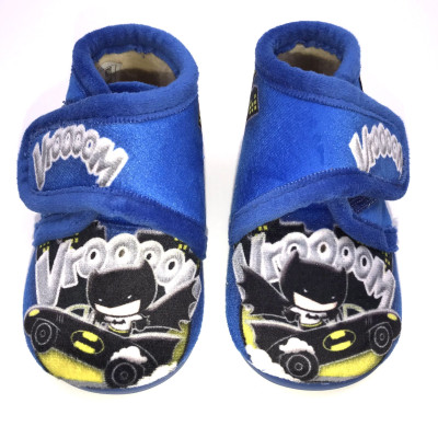 Zapatilla de casa bota y velcro - Batman - azul royal