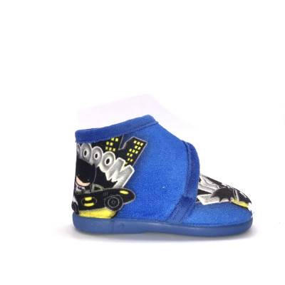 Zapatilla de casa bota y velcro - Batman - azul royal