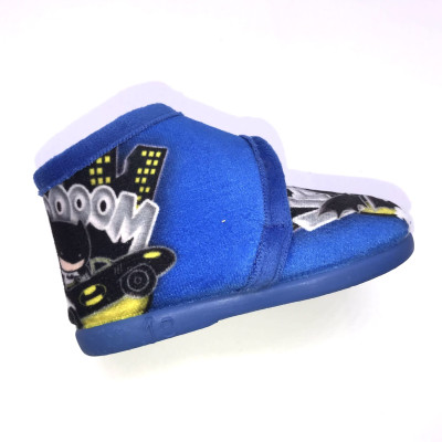 Zapatilla de casa bota y velcro - Batman - azul royal