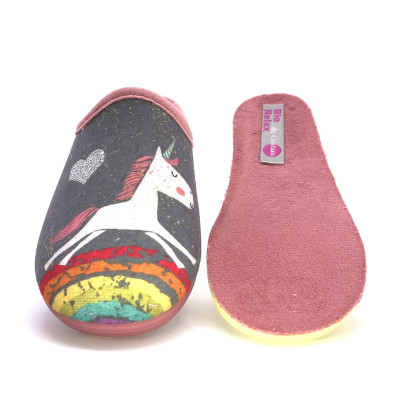 Zapatilla de casa infantil descalza BioRelax - Unicornio