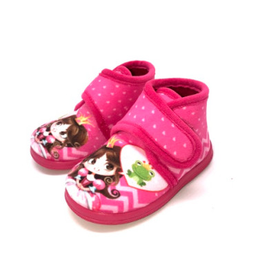 Zapatilla de casa bota y velcro - Princesa