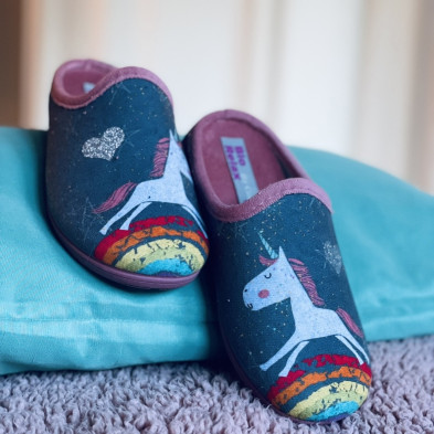 Zapatilla de casa infantil descalza BioRelax - Unicornio