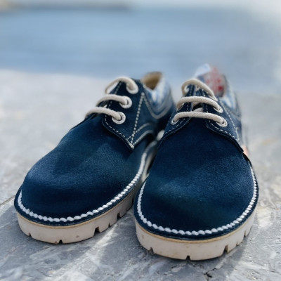 Zapato infantil - antelina azul marino