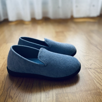 Zapatilla de casa LUNAY - Plumaflex cerrada - azul jeans