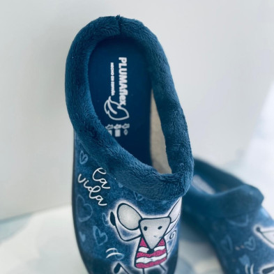 Zapatilla de casa RATONES - Plumaflex descalza azul