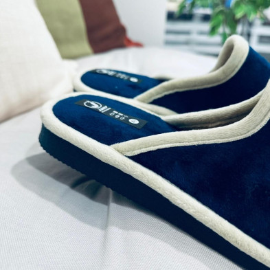 Zapatilla de casa ROMULO descalza velour azul