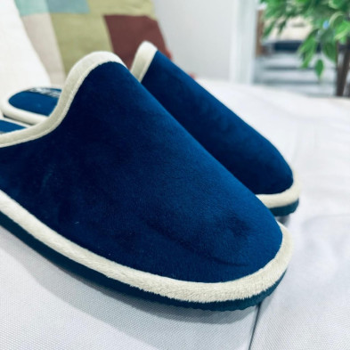 Zapatilla de casa ROMULO descalza velour azul