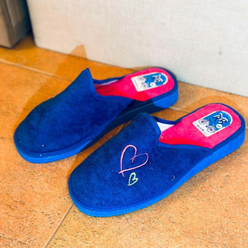 Zapatilla de casa ARLET descalza plana - azul francia