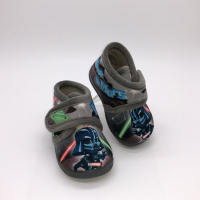 Zapatilla de casa infantil de bota con velcro - gris - Star Wars