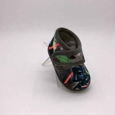 Zapatilla de casa infantil de bota con velcro - gris - Star Wars