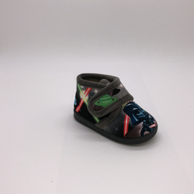 Zapatilla de casa infantil de bota con velcro - gris - Star Wars