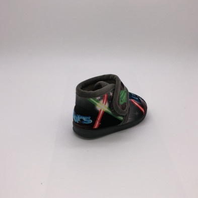 Zapatilla de casa infantil de bota con velcro - gris - Star Wars