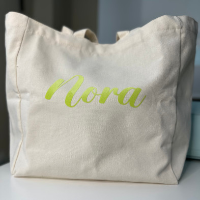 Totebag NATURE - crudo doble asa - personalizable nombre