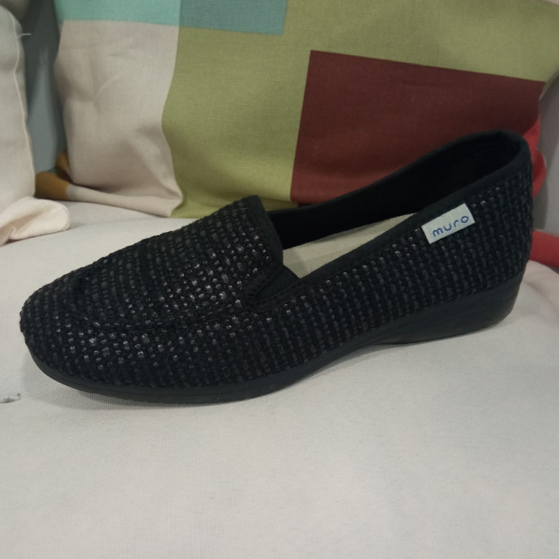 Mocasín cómodo - CROCO negro