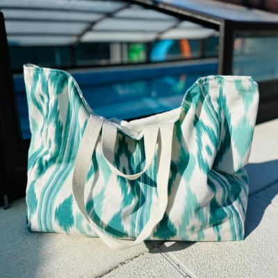 Totebag XL + neceser OCEAN resinada personalizable - mint