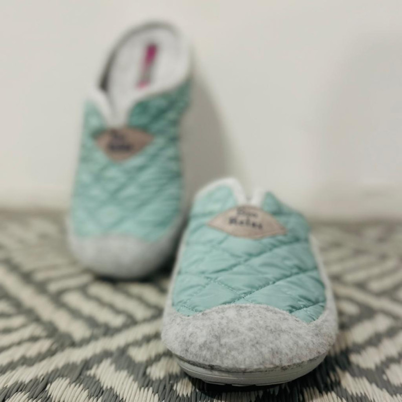 Zapatilla de casa BioRelax SAVENA descalza - mint y gris