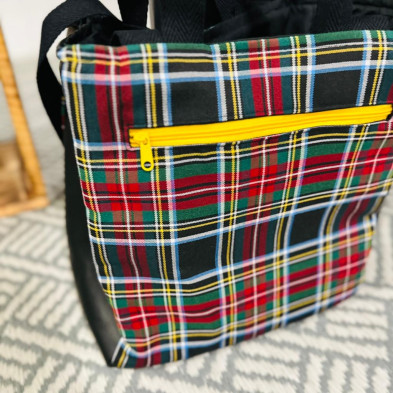 Totebag TARTAN combinado polipiel - personalizable