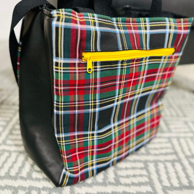 Totebag TARTAN combinado polipiel - personalizable