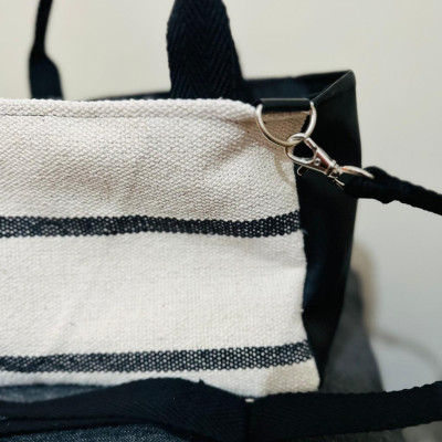 Bolso pocket KENAI + polipiel - rayas negras - personalizable