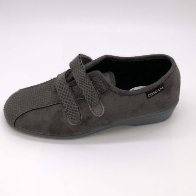 Zapatilla de calle cerrada velcro - gris