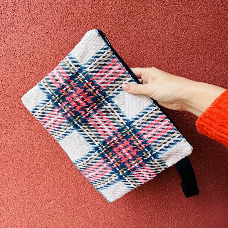 Bolso de mano TARTÁN - coral - personalizable