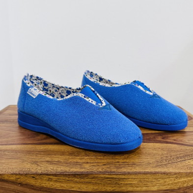 Zapatilla de casa LIBERTY - cerrada con cuña - azul