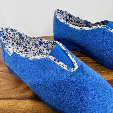 Zapatilla de casa LIBERTY - cerrada con cuña - azul