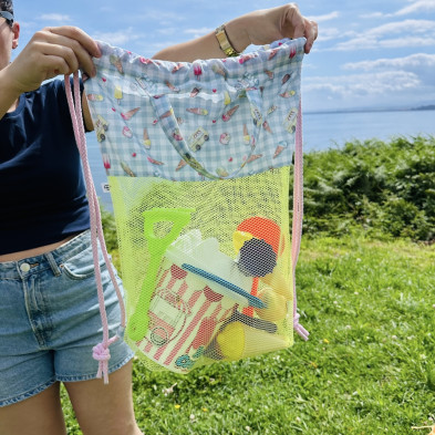 Mochila - bolsa MESH amarillo flúor