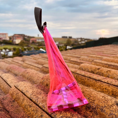 Neceser PVC impermeable rosa fluor MARVE - vichy negro